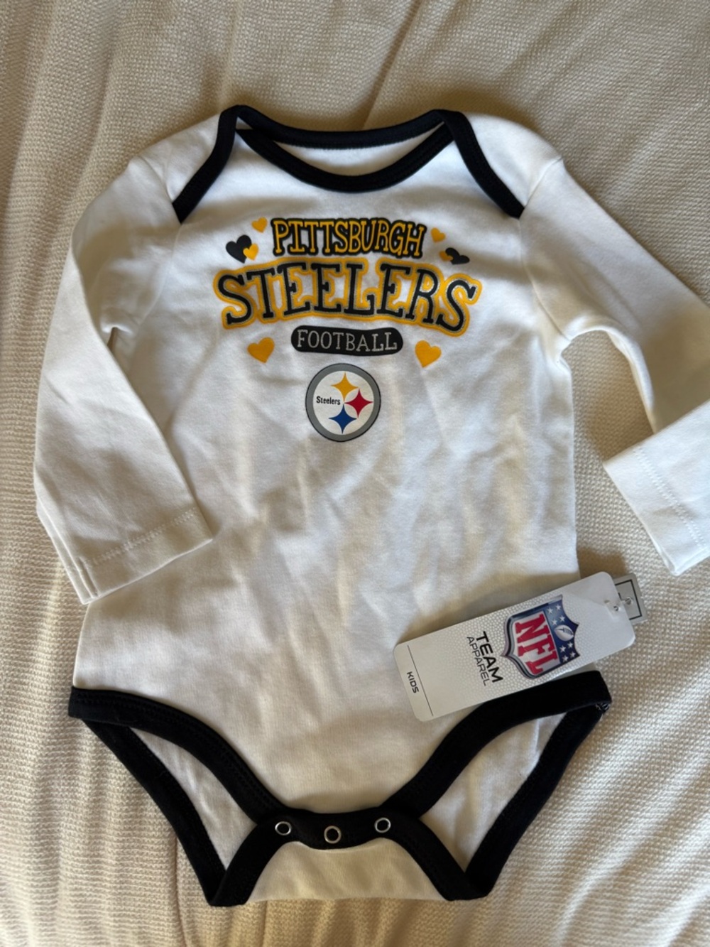 Pittsburgh Steelers & Penguins Baby Onesie Set - Black & White with Gold Accents - Picture 7 of 7